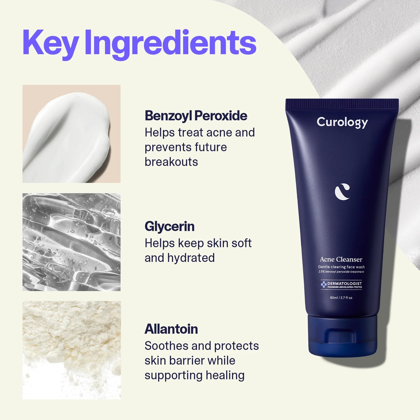 Acne Cleanser Benzoyl Peroxide Treatment for Acne Prone Skin, Fragance Free, 5.07 Fl Oz